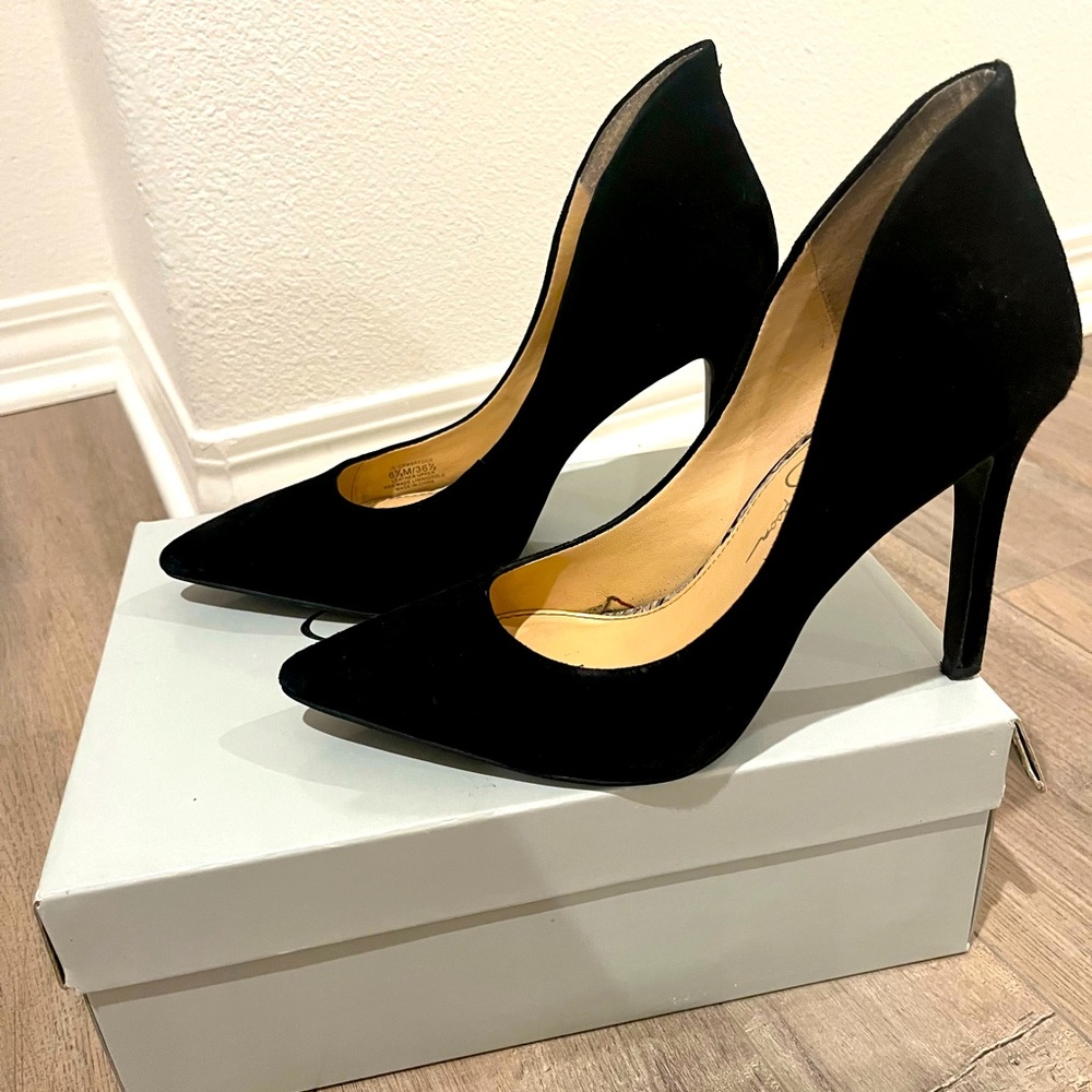 Jessica Simpson black suede heels